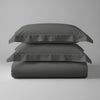 Emperor size cotton duvet cover set Dark grey Pizuna Linens durable and breathable
