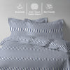 Cascade Stripe Blue double size cotton duvet cover set by Pizuna Linens breathable skin friendly sateen weave