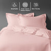 Light pink double size cotton duvet cover set by Pizuna Linens breathable skin friendly sateen weave