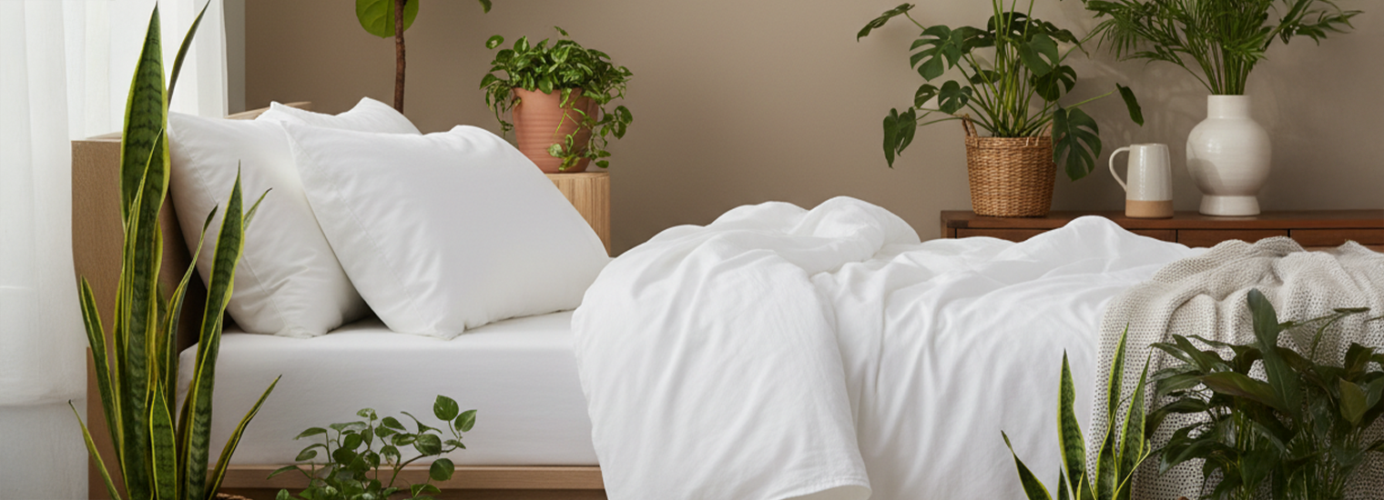 Pizuna Linens luxury cotton bed sheets and pillowcases offering premium comfort