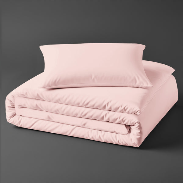 Pizuna baby duvet cover for crib 100x135 cm light pink 400 thread count long staple cotton soft sateen weave