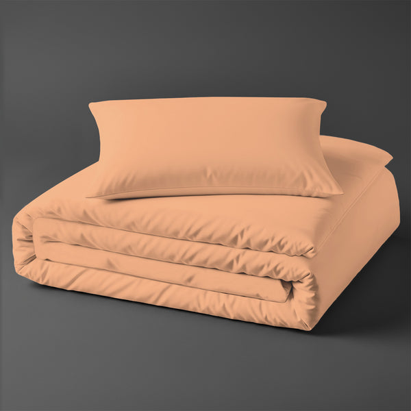 Pizuna baby duvet cover for crib 100x135 cm peach 400 thread count long staple cotton soft sateen weave