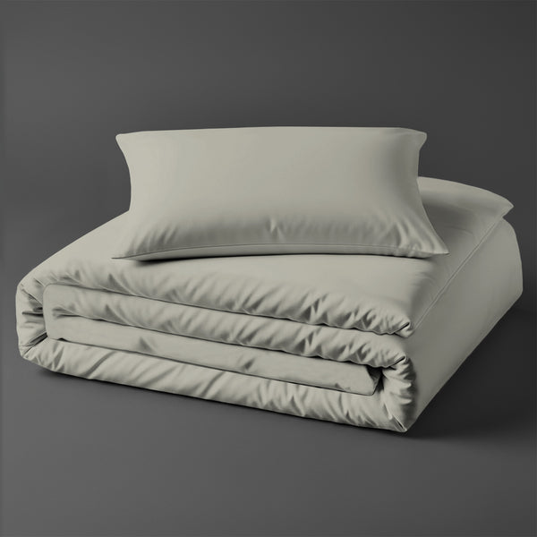 Pizuna baby duvet cover for crib 100x135 cm silver 400 thread count long staple cotton soft sateen weave