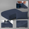 Dark blue crib duvet cover 100x135 cm with hidden button closure and 4 corner ties smooth and comfy for babies