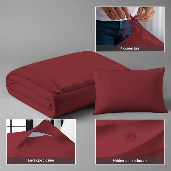 Rio red crib duvet cover 100x135 cm with hidden button closure and 4 corner ties smooth and comfy for babies