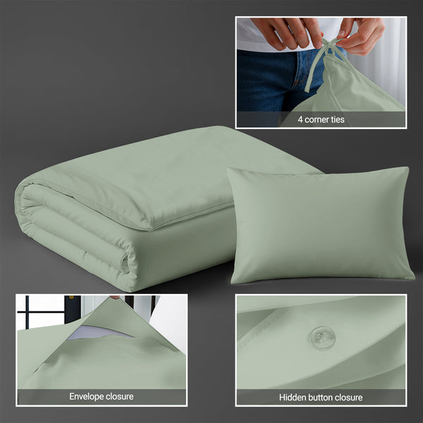 Sea foam crib duvet cover 100x135 cm with hidden button closure and 4 corner ties smooth and comfy for babies