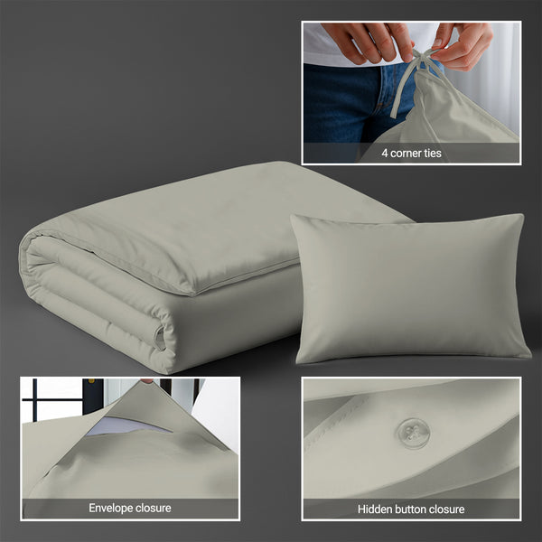 Silver crib duvet cover 100x135 cm with hidden button closure and 4 corner ties smooth and comfy for babies