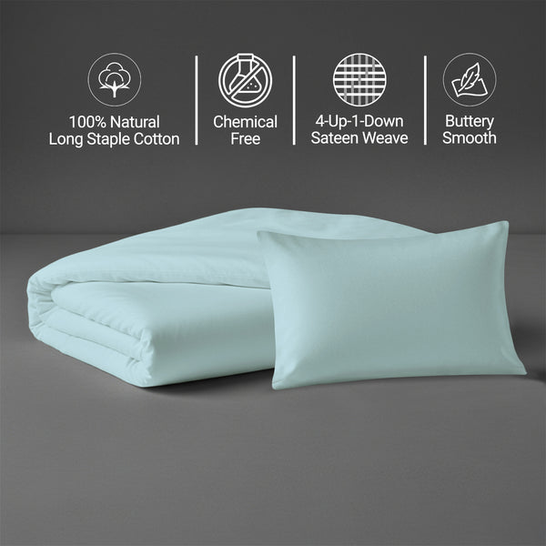 Baby blue crib duvet cover 100x135 cm 400 thread count mercerized combed cotton chemical free smooth and lightweight