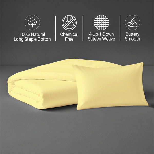 Mellow yellow crib duvet cover 100x135 cm 400 thread count mercerized combed cotton chemical free smooth and lightweight