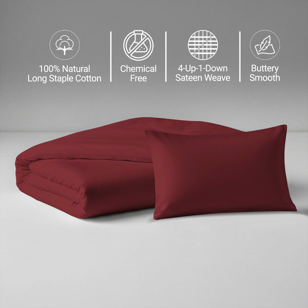 Rio red crib duvet cover 100x135 cm 400 thread count mercerized combed cotton chemical free smooth and lightweight