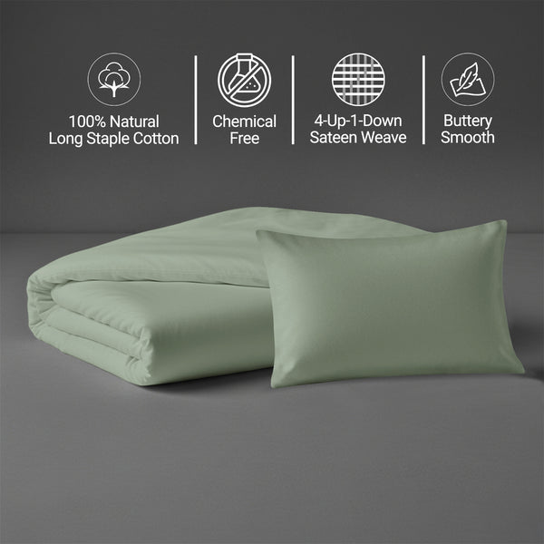 Sea foam crib duvet cover 100x135 cm 400 thread count mercerized combed cotton chemical free smooth and lightweight