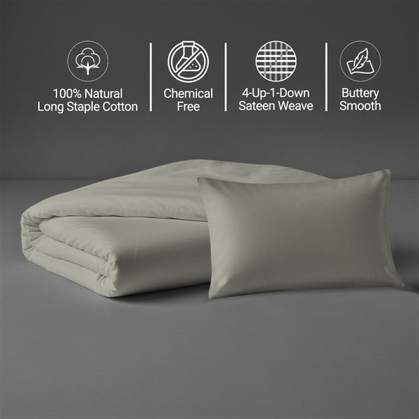 Silver crib duvet cover 100x135 cm 400 thread count mercerized combed cotton chemical free smooth and lightweight