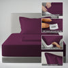 400 thread count bed sheet set single size berry plum cotton 3 piece with 40cm deep pockets and SmartSide tag