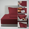 400 thread count bed sheet set single size rio red cotton 3 piece with 40cm deep pockets and SmartSide tag