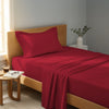 400 thread count Single size burgundy red premium cotton sheet set 3 piece hotel quality bed sheet set lifestyle