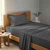 400 thread count Single size dark grey premium cotton sheet set 3 piece hotel quality bed sheet set lifestyle