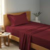 400 thread count Single size rio red premium cotton sheet set 3 piece hotel quality bed sheet set lifestyle