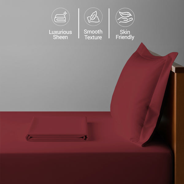 400 thread count Single size 100 cotton sheet set rio red soft and sweat wicking 3 piece