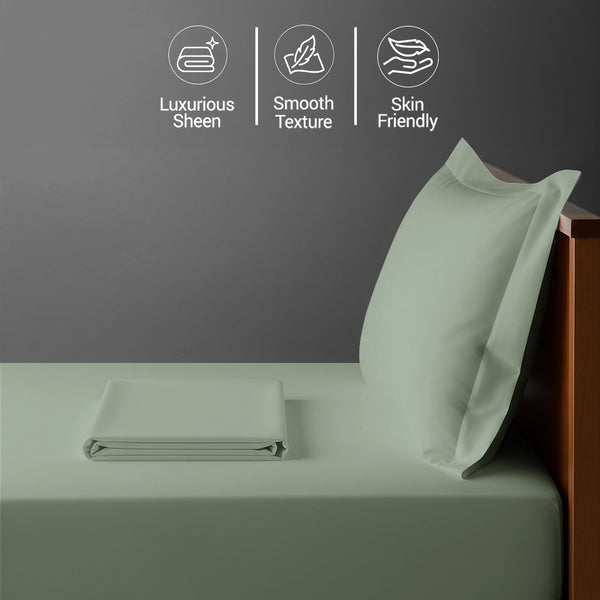 400 thread count Single size 100 cotton sheet set sea foam soft and sweat wicking 3 piece