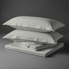Pizuna folded percale 100 percent pure cotton sheet set 4 PC Silver double folded
