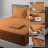 400 thread count bed sheet set king size apricot orange cotton 4 piece with 40cm deep pockets and SmartSide tag