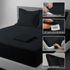 400 thread count bed sheet set king size black cotton 4 piece with 40cm deep pockets and SmartSide tag
