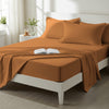 400 thread count super king size apricot orange premium cotton sheet set 4 piece hotel quality bed sheet set lifestyle