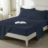 400 thread count double size dark blue premium cotton sheet set 4 piece hotel quality bed sheet set lifestyle
