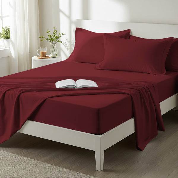 400 thread count king size rio red premium cotton sheet set 4 piece hotel quality bed sheet set lifestyle