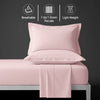 Percale king size Light Pink sheet set 4 piece lightweight crisp feel soft and breathable
