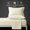 Percale double size Ivory sheet set 4 piece lightweight crisp feel soft and breathable
