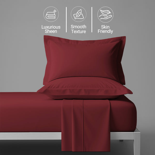 400 thread count super king size 100 cotton sheet set rio red soft and sweat wicking 4 piece