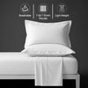 Percale double size white sheet set 4 piece lightweight crisp feel soft and breathable
