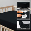 Cot bed fitted sheet Black 40x90 cm 1 piece 15 cm deep pocket Smart Side tag 360 elastic fit