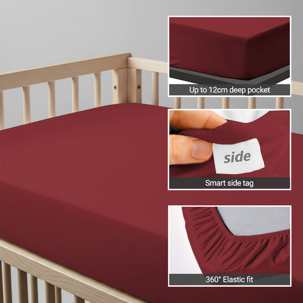 Premium 400 Thread Count 100% Cotton Cot Fitted Sheet