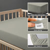 Cot bed fitted sheet Silver 40x90 cm 1 piece 15 cm deep pocket Smart Side tag 360 elastic fit