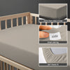 Cot bed fitted sheet Simply Taupe 40x90 cm 1 piece 15 cm deep pocket Smart Side tag 360 elastic fit