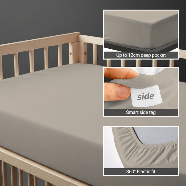 Premium 400 Thread Count 100% Cotton Cot Fitted Sheet