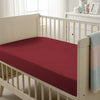 Baby cot setup with 40x90cm Rio Red cot fitted sheet moisture wicking and gentle on skin