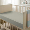 Baby cot setup with 40x90cm Silver cot fitted sheet moisture wicking and gentle on skin