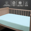 Baby cot bed fitted sheet Baby Blue 40x90 cm chemical free natural cotton for delicate skin