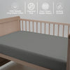 Baby cot bed fitted sheet Dark Grey 40x90 cm chemical free natural cotton for delicate skin