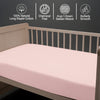 Baby cot bed fitted sheet Light Pink 40x90 cm chemical free natural cotton for delicate skin