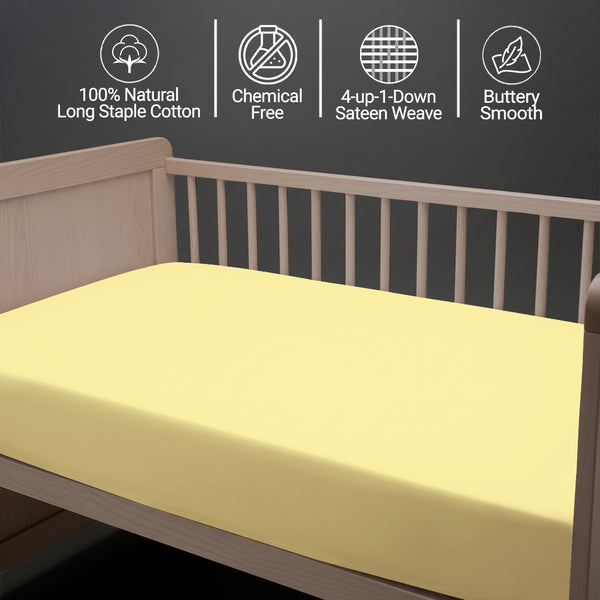 Premium 400 Thread Count 100% Cotton Cot Fitted Sheet