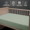 Baby cot bed fitted sheet Sea Foam 40x90 cm chemical free natural cotton for delicate skin