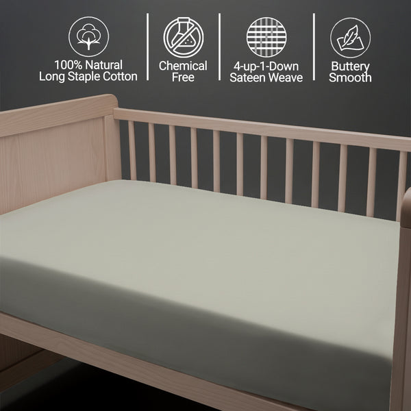 Premium 400 Thread Count 100% Cotton Cot Fitted Sheet