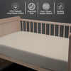 Baby cot bed fitted sheet Simply Taupe 40x90 cm chemical free natural cotton for delicate skin