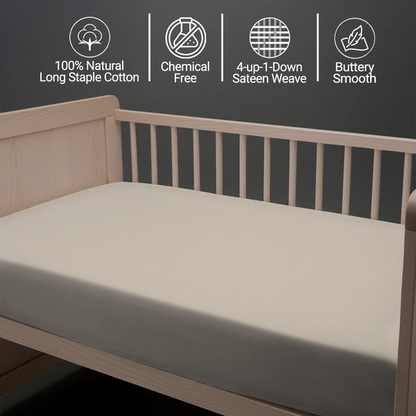 Premium 400 Thread Count 100% Cotton Cot Fitted Sheet
