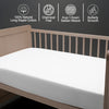 Baby cot bed fitted sheet White 40x90 cm chemical free natural cotton for delicate skin