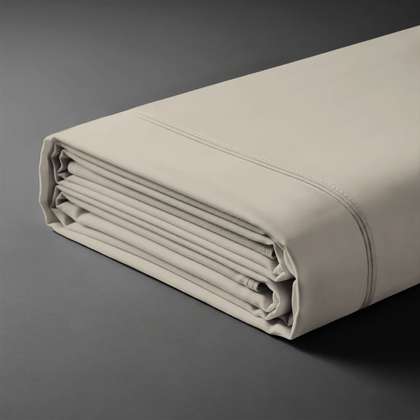 Skin-friendly simply taupe baby flat sheet 120×150 cm by Pizuna Linens